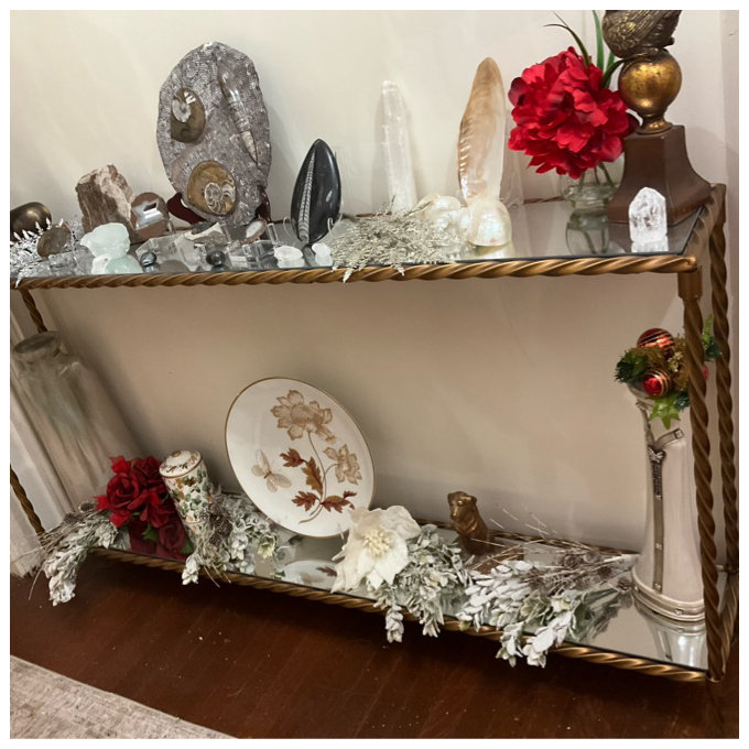 Mercer41 Zanilah Metal Twisted Rope Inspired 1 Shelf Gold Console